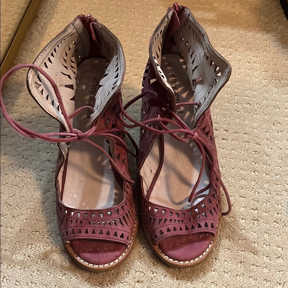 Jeffrey Campbell Blush Pink Perforated Sandals